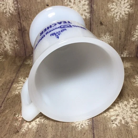 Vintage Walt Disney World Milk Glass Teacher Mug - Picture 5 of 12